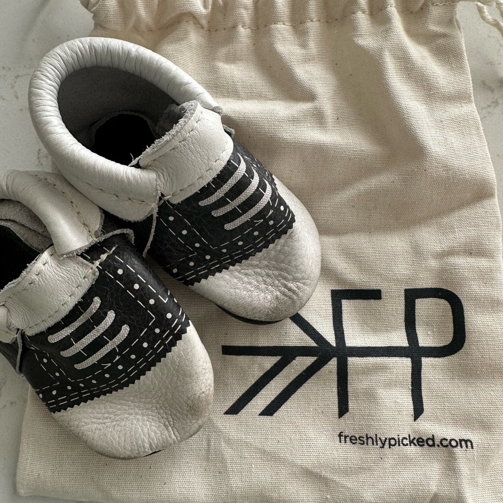 Freshly Picked Black and White Kids Shoes